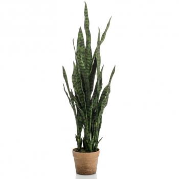 Planta artificial Sansevieria 100 cm con macetero básico
