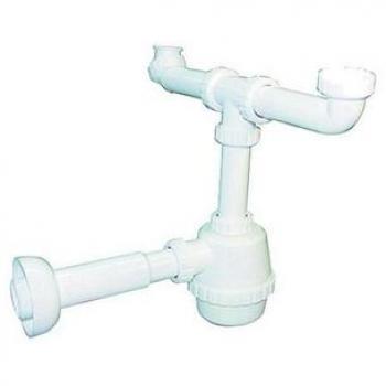 Dispositivo di scarico a due vie in PVC con piletta per sanitari e canotto 1-1/4