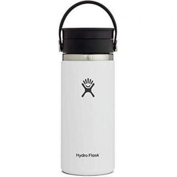 Hydro Flask 16 oz Wide Mouth Bottle with Flex Sip Lid, Color: White (Model Number: W16BCX110)