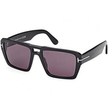 Tom Ford Men's Redford Sunglasses Black Glossy Square 56 MM