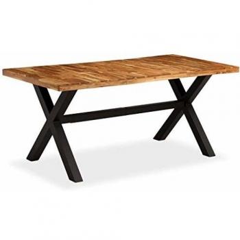 Table à manger extensible en bois d'acacia et manguier (180 x 90 x 76 cm)