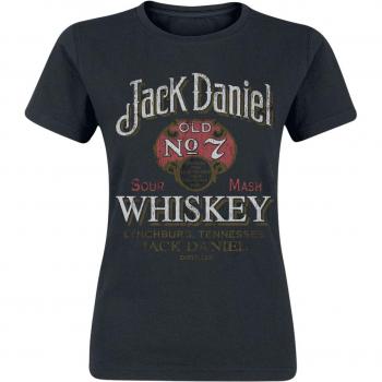 Jack Daniel's Black Distressed Vintage Tee for Women