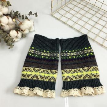 2022 Winter Girl's Thick Wool Camouflage Leg Warmers Y2K Gaiters