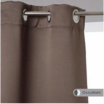 Brown Eyelet Thermal Blackout Curtain 140x260 cm