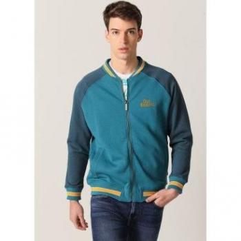 Cazadora bomber Six Valves diseño exclusivo turquesa y amarillo