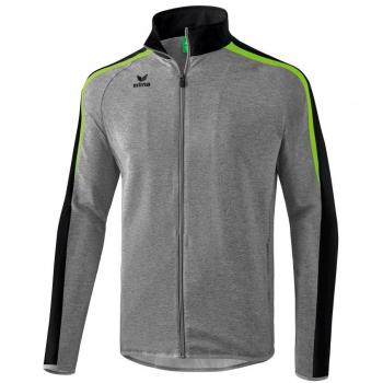Erima Liga 2.0 Präsentationsjacke Herren Grau Melange/Schwarz/Green Gecko M