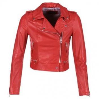Chaqueta de cuero granadina para mujer Oakwood