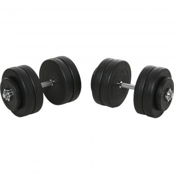 Kit d'haltères HOMCOM 2 x 25 kg avec housse en plastique