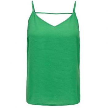Top short vert Only Nova, décolleté en V, bretelles délicates