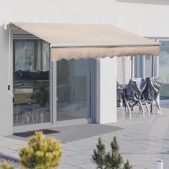 Outsunny 3x2m Manual Retractable Outdoor Awning