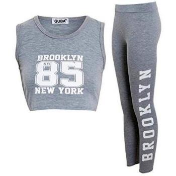 Youth Brooklyn 85 New York Squad NYC Crop Top and Leggings Set (Size 7-8)