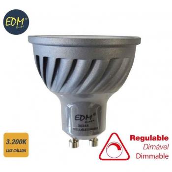Warm White Dimmable LED GU10 Bulb 6W 480LM 3200K