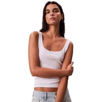 Calvin Klein Jeans Slim Fit Top mit Monogramm in Weiß