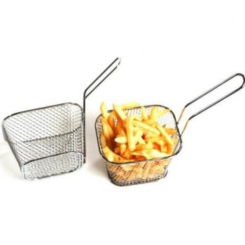 Frittura mini in acciaio, strumento da cucina per patatine fritte, colore argento