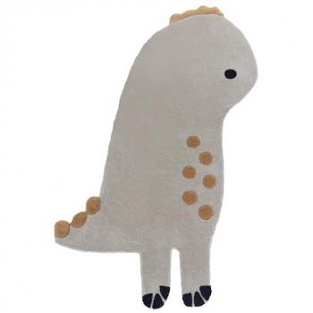 Beliani – Tapis de jeu en laine 100 x 160 cm, forme dinosaure gris, tufté à la main