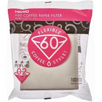 Hario V60 02W Coffee Filter Pack, 100 Pieces, White