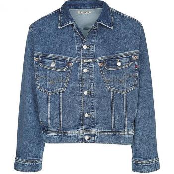 Giacca di jeans in red cast indigo medio
