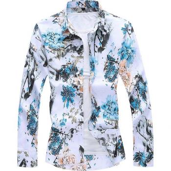 Camisa de negocios con diseño floral para hombre