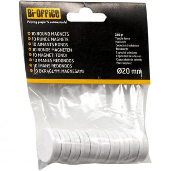 Bi-Office Magnets 20mm White (Pack 10) IM141609