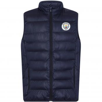 FC Man City Men's Navy Padded Gilet (Large)
