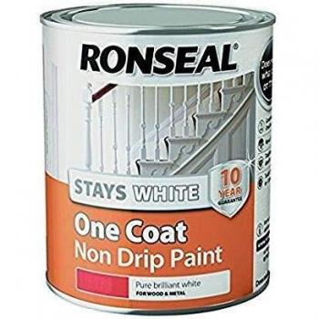 Ronseal Stays White Gloss Paint, Non Drip, 2.5L