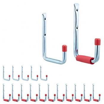 Lot 6 de porte-outil Relaxdays – Deux tailles disponibles, charge maximale 17,5 kg, finition argentée/rouge