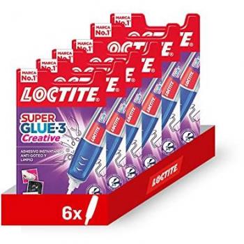 Loctite Super Glue-3 Creative Pen, pack de 6, pegamento instantáneo en formato bolígrafo, antigoteo y de alta precisión