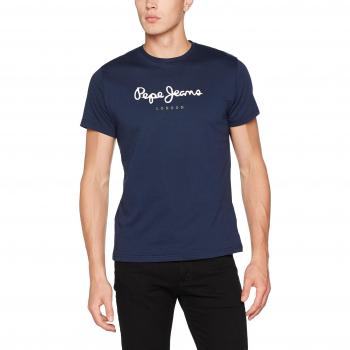 Pepe Jeans Herren Eggo V T-Shirt, Blau, Größe S
