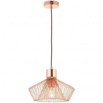Copper Plated Industrial Cage Pendant Light with E27 Socket