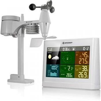 Stazione Meteorologica Bresser 5-in-1 con sensore esterno multifunzionale e misuratore di pioggia, bianco