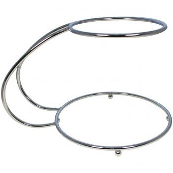 PME 2 Tier C Shape Chrome Cake Stand