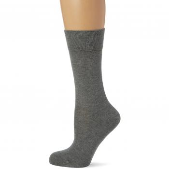 1 Pair Light Grey Melange Sensitive London Left And Right Comfort Cuff Cotton Socks Ladies 2.5-5