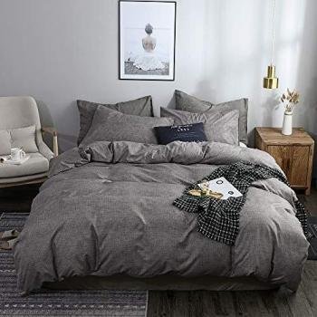 OLDBIAO Doppelbettdecke Set – Grau, 200 × 200 cm Bettbezug & Kissenabdeckung
