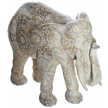 Statua elefante Enzo effetto bianco h22cm