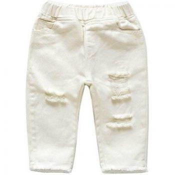 Little Girls' Stylish Broken Hole Jeans