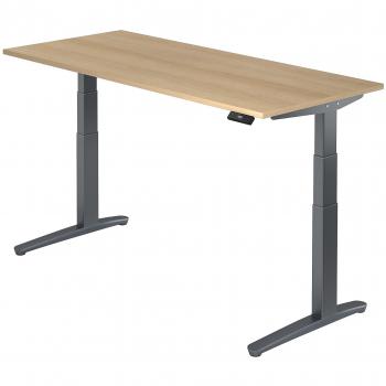 Sitz-Steh-Schreibtisch elektrisch 180x80cm Eiche Graphit