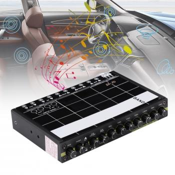Universal Black 7-Band Digital Stereo Audio Equalizer Crossover for Automotive