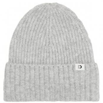 TOM TAILOR DENIM Beanie mit Logo-Patch, Hellgrau, Einheitsgröße