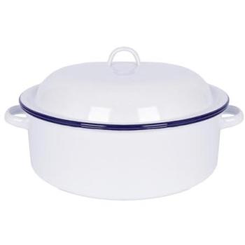 Blue Argon 30cm White Enamel Roaster
