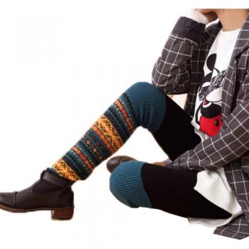 Spring Patchwork Knit Boot Socks for Women P3 D3