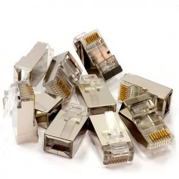 RJ45 Shielded STP Cat6 Crimp Ends [10 Pack]