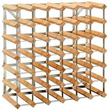 VidaXL Large Capacity Wine Storage Rack for 42 Bottles in Solid Pinewood