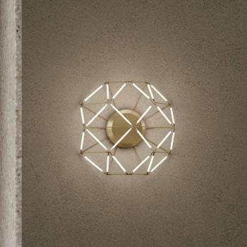 URBAN Euclide LED Wall Light, Gold Metal, 37.5 cm