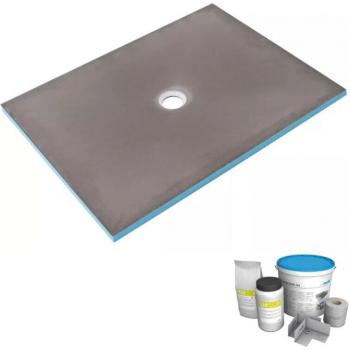 Wedi 90x75 Receveur à Carreler Fundo Primo, écoulement central et kit d'étanchéité