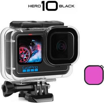Funda 60 m para GoPro Hero 10 – Protección Subacuática Red & Purple