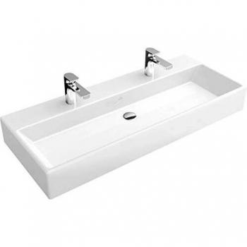 MEMENTO Villeroy & Boch Waschbecken 5133CK – 120×47 cm, weißes Alpin, Überlauf und Durchstich