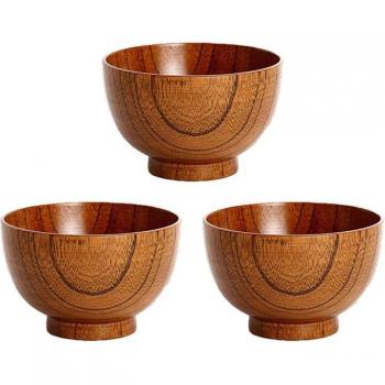 Sustainable Solid Wood Soup Bowl
