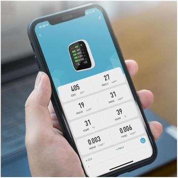 Analyseur de qualité de l'air Wi-Fi portable PM1.0 PM2.5 PM10 CO2 TVOC HCHO avec fonction de mesure de la température et de l'humidité