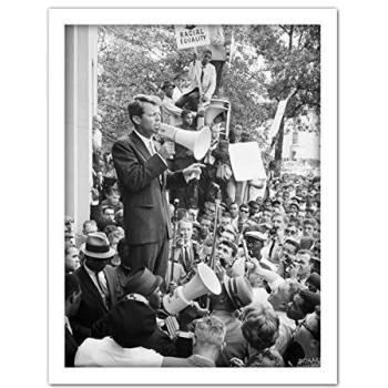 White-Framed 18x24 Robert Kennedy Crowd Portrait – Artery8 Wall Décor Print