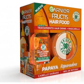 Garnier Fructis Hair Food Papaya Reparadora Pack Incluye Tratamiento Hair Drink y Mascarilla para Pelo Dañado